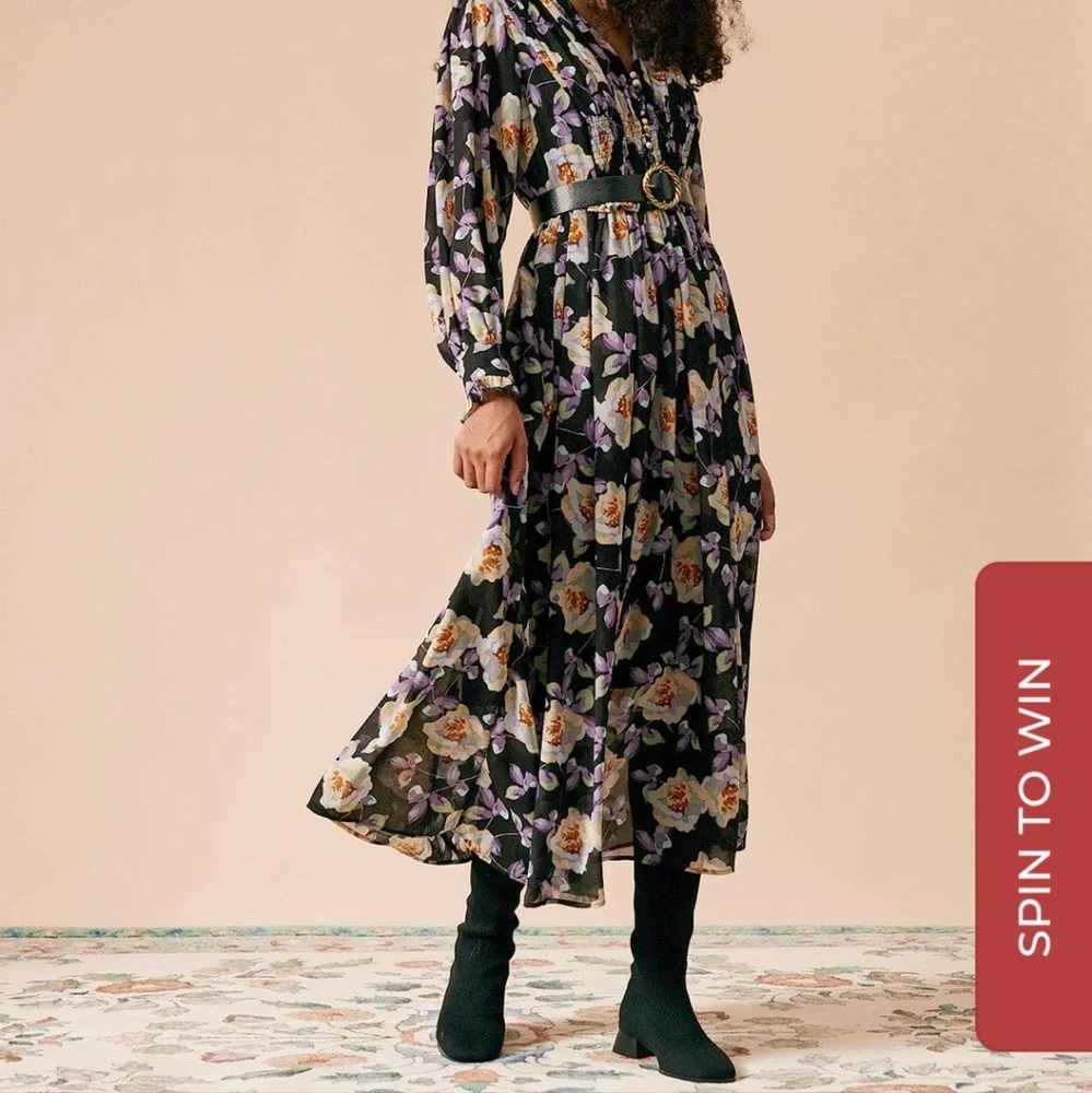 FLORAL RUFFLE DRESS - Picture 4 of 11